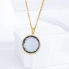 Titanium Steel Round Crystal Pendant Women's Necklace