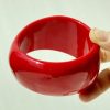 Resin Oval Wide Geometric Curved Resin Solid Color Bracelet