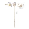 Personality Minority Love Three-piece Set Of Gold Copper Micro-zircon Ear Clip Earrings Female
