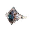 Flowers Retro Hollow Out Brushed Ring Women's Special Interest Light Luxury