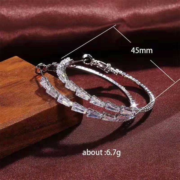 Simplicity And Exaggeration Big Circle Zircon Copper Earrings