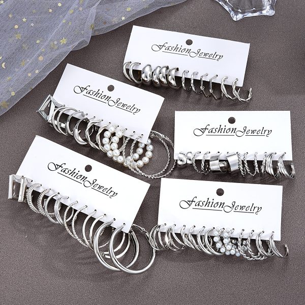 6d346d20-56cb-466e-95b8-e13786823591.jpg New Geometric C- Type Metal Alloy Earrings 30-piece Set