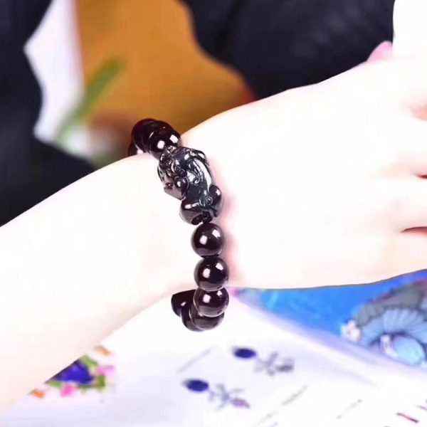Natural Ice Color Eye Obsidian Bracelet
