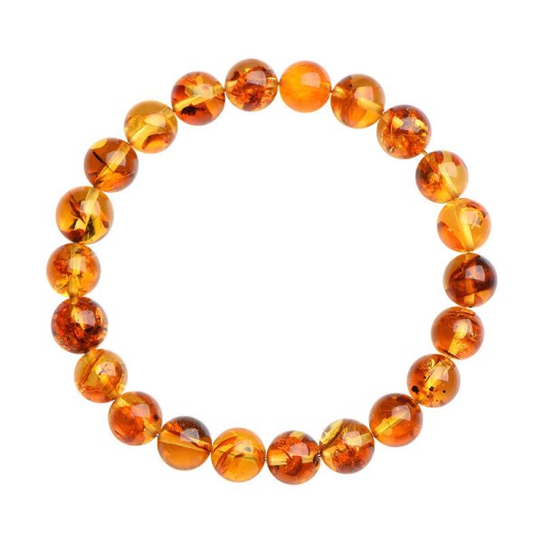 Natural Yellow Piebald Amber Bracelet Water Purification
