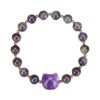 Natural Stone Cat Head Bracelet Gray Moonlight