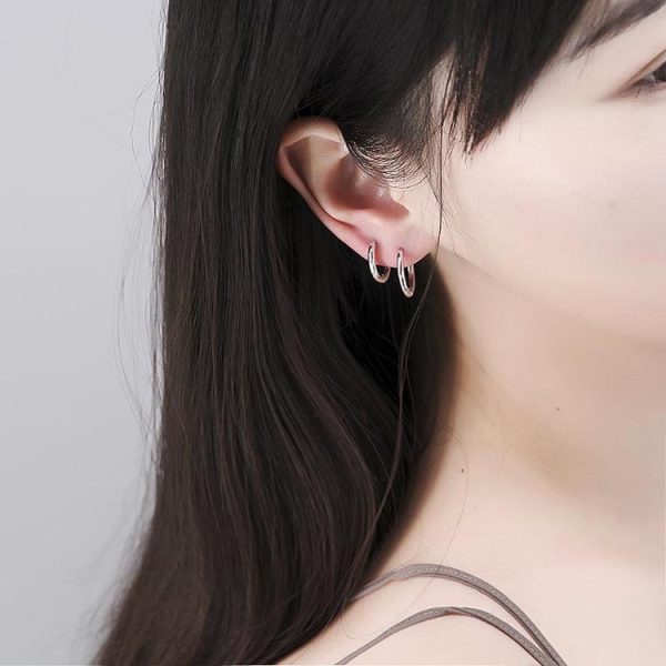 S925 Sterling Silver Solid Circle Earrings For Men And Women