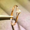 OL Minimalist Zircon Women's Ring Copper Plated White Gold