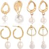 Ladies European And American Pearl Earrings Set Of 4