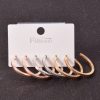 Gold Metal Hoop Square Earrings Set