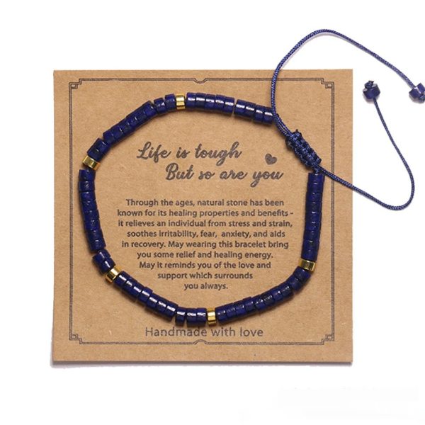 Hot-selling Lapis Spacer Beads Woven Bracelet