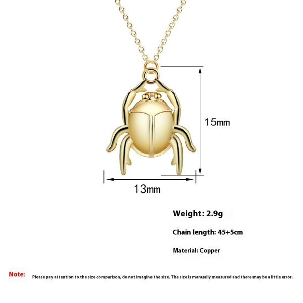 Fashion New Copper Small The Gold Bug Pendant Necklace