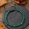 Natural Stone Flat Beads Bracelet Single Circle Malachite