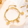 Hip Hop Cool Round Brand Titanium Steel Female Letter Cold Wind Student Girlfriends Bracelet