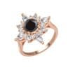 18K Gold Plating Beautiful Diamond Flower Ring