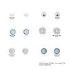 Set Of 6 Pairs Of Earrings Pearl Flowers