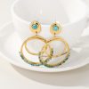 Retro Circle Natural Stone Earrings For Women