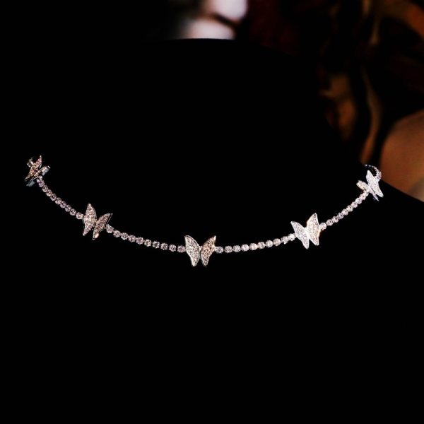 Versatile Butterfly Full Diamond Fashionable Zircon Necklace
