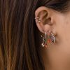 Retro Fashion Red Cherry Rhinestone Rice Bead Set Earrings
