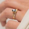 Fashion Gold Plated Ornament Inlaid Green Zircon Ring