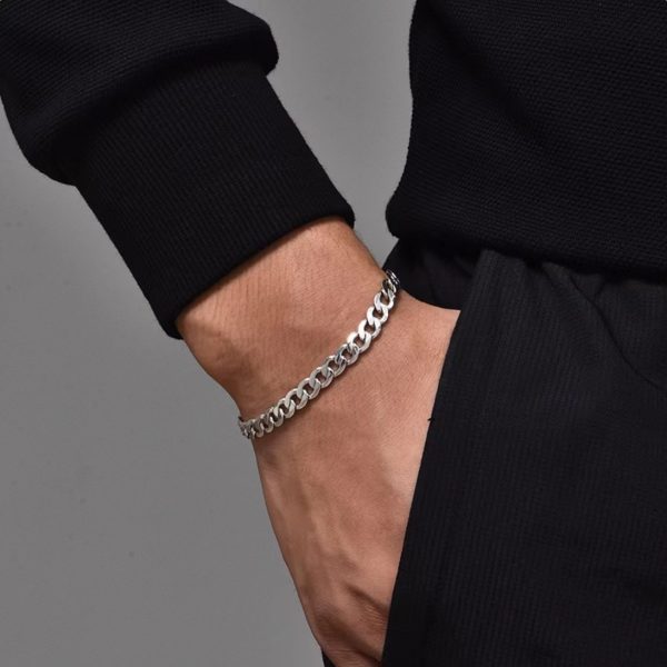 Titanium Steel Cuban Bracelet Trendy Men's Personality Simple