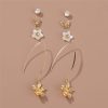 Set Combination Earrings Simple Temperament All-match Pearl Earrings