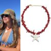 Red New Style Gravel Clavicle Chain Freshwater Pearl Necklace For Women