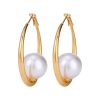 Simple Pearl And Circle Earrings Fashion