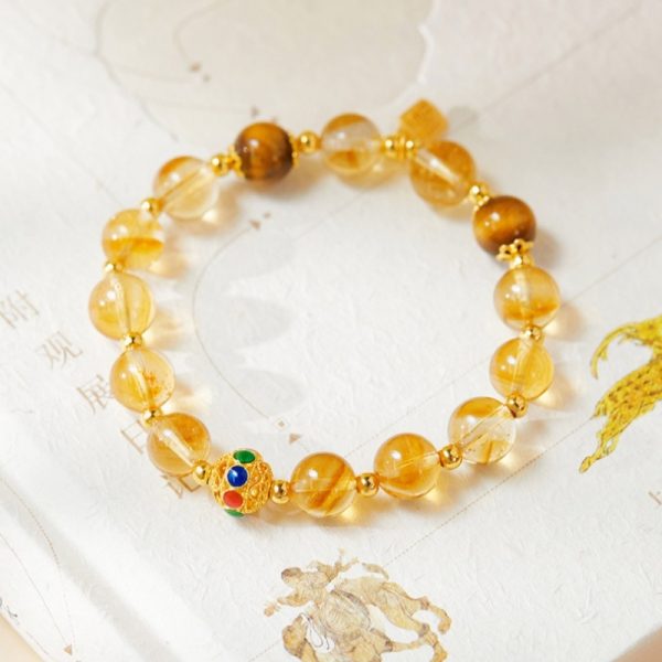 Yellow Transparent Glass Women Bracelet