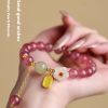 Hetian Jade Peach Blossom Strawberry Quartz Bracelet Girls' Crystal Bracelet