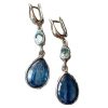Drop-shaped Blue Gem Earrings