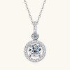 Fashion High-end Sense All Moissanite Necklace Trendy Cool Round