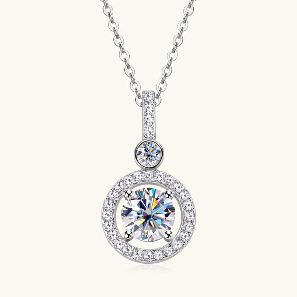 Fashion High-end Sense All Moissanite Necklace Trendy Cool Round