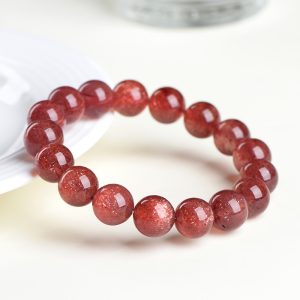 Natural Starlight Cherry Red Strawberry Quartz Bracelet
