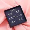 New 925 Silver Needle Earrings Gift Box Fashion Xingyue Combination Set