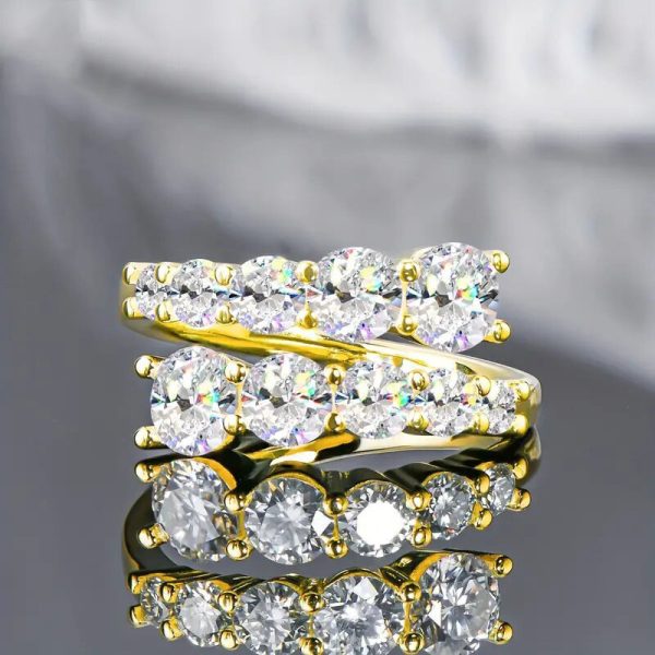 Round Four-claw Inlaid Ring Elegant French Style