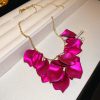 European And American Simple Petal Flower Tassel Clavicle Item