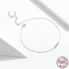 Sterling Silver Anklet Round Beads White Gold Plated S925 Simple