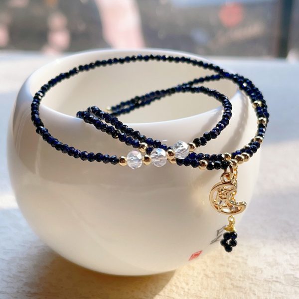 Multi-layer Bracelet Blue Gold Sand Stone Cut Three-ring Bracelet For Women