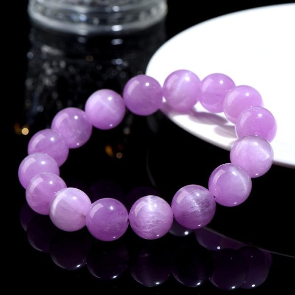 Ice-like Cat's Eye Spodumene Purple Bracelet Natural Waxy