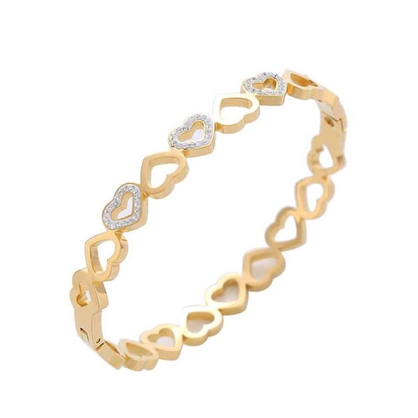 Heart-to-heart Buckle Diamond Bracelet Cold Style