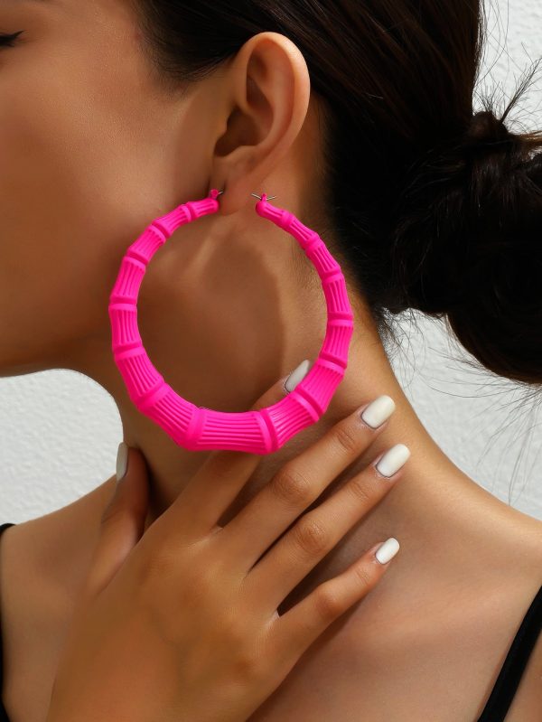 European And American Oversized Bamboo Earrings Exaggerated Golden Big Circle