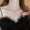 Long Fringe Necklace Two-piece Earrings Set