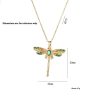 Women's Fashionable Colorful Dragonfly Pendant Necklace