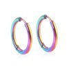 Simple fashion circle stainless steel earrings