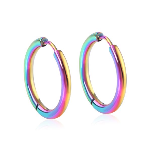 Simple fashion circle stainless steel earrings