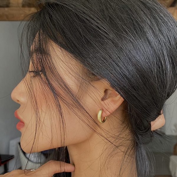 Fashion Ladies Simple Circle Metal Earrings