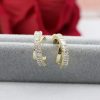 Women's Creative C-shaped Zircon Circle Stud Earrings