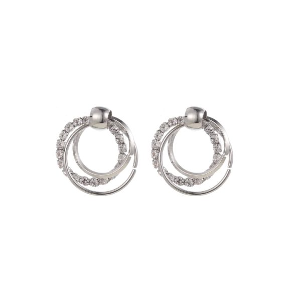 Fashion All-match Diamond Circle Ear Studs