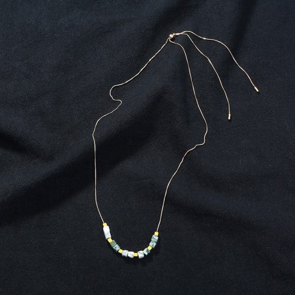 Square Natural Stone Necklace