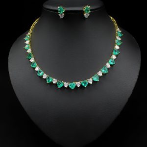 Headwear Set Two-Piece Accessories Necklace Earrings Zircon Jewelry